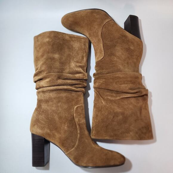 Johnston & Murphy Tan Suede Charlotte Slouch Boots Women's Size 8.5 M NWT - Picture 7 of 9